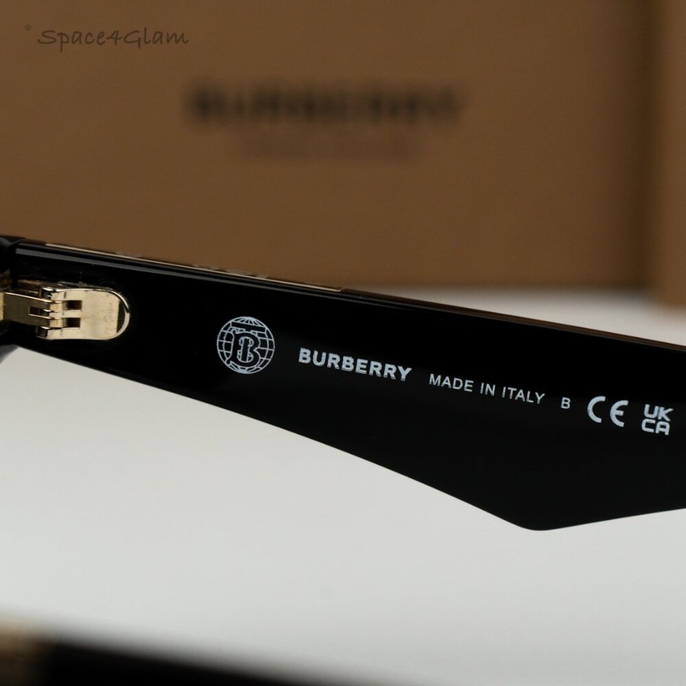 BRAND NEW Burberry BE4426 300187 Black Grey Square Unisex Sunglasses BE 4426 - Picture 5 of 9